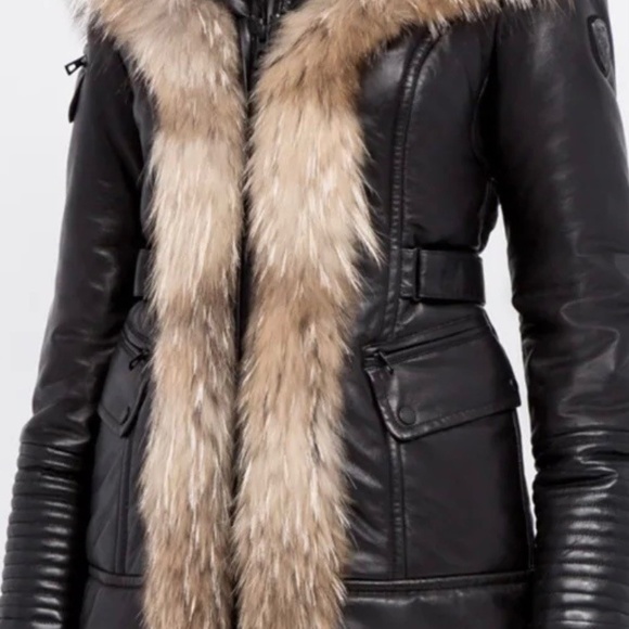 Authentic Rudsak Jenny Leather Parka Coat - Picture 12 of 15